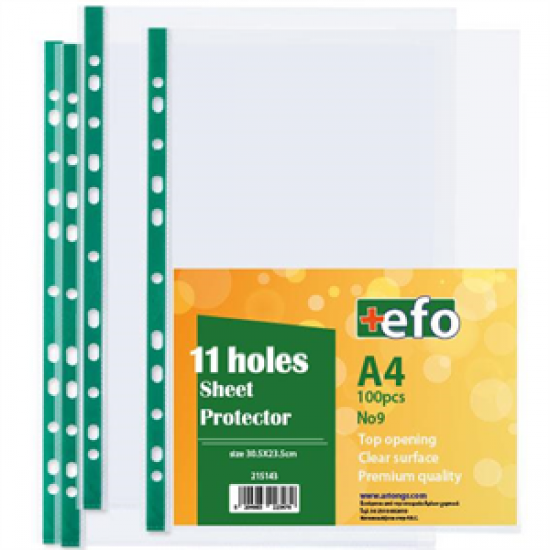 Ζελατίνες με Τρύπες +Efo Α4 Νο9 Green Clear 100τεμ
